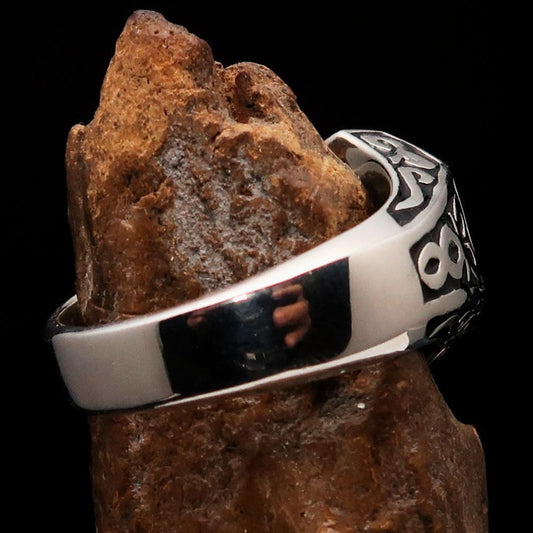 Anillo Biker Negro 1% para Hombre – Plata Esterlina 925